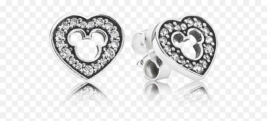 Download Disney Mickey Silhouette Stud Earrings Clear Cz Emoji,Mickey Silhouette Png