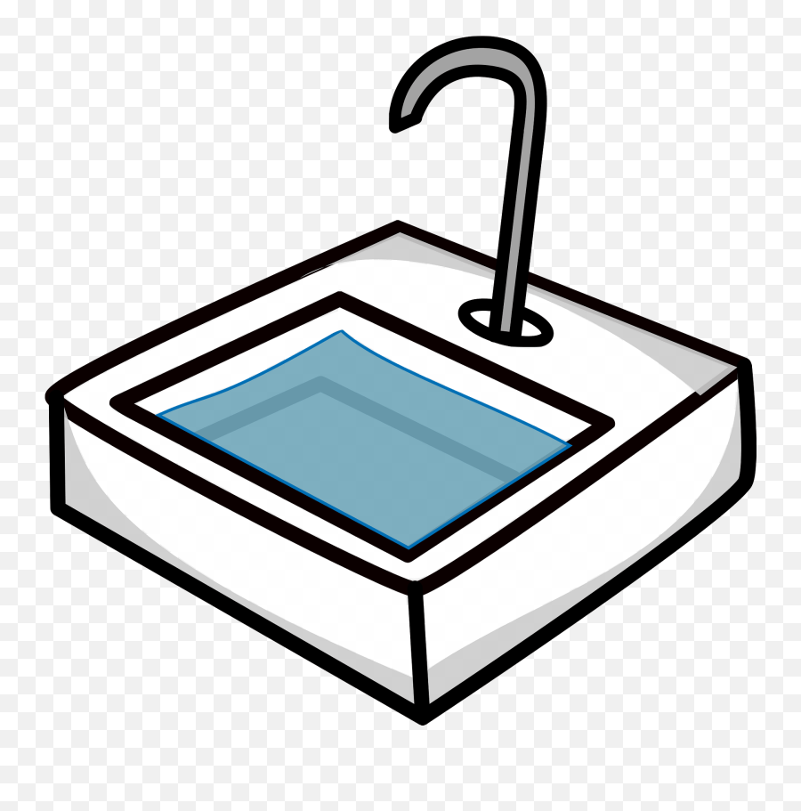 Kitchen Sink With Water In It Clipart - Sink Clipart Emoji,Sink Clipart