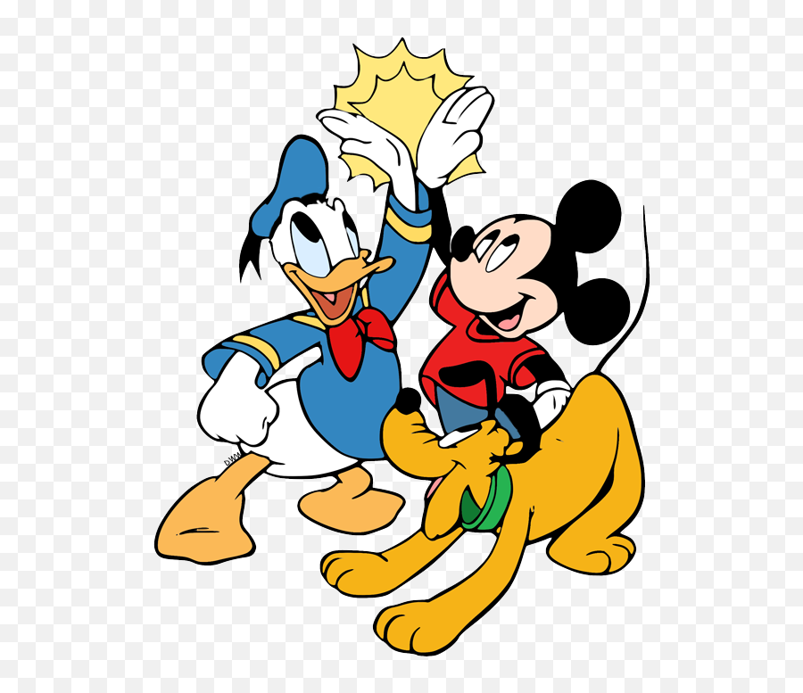 Mickey Mouse Friends Clip Art - Donald Duck High Five Emoji,High Five Clipart