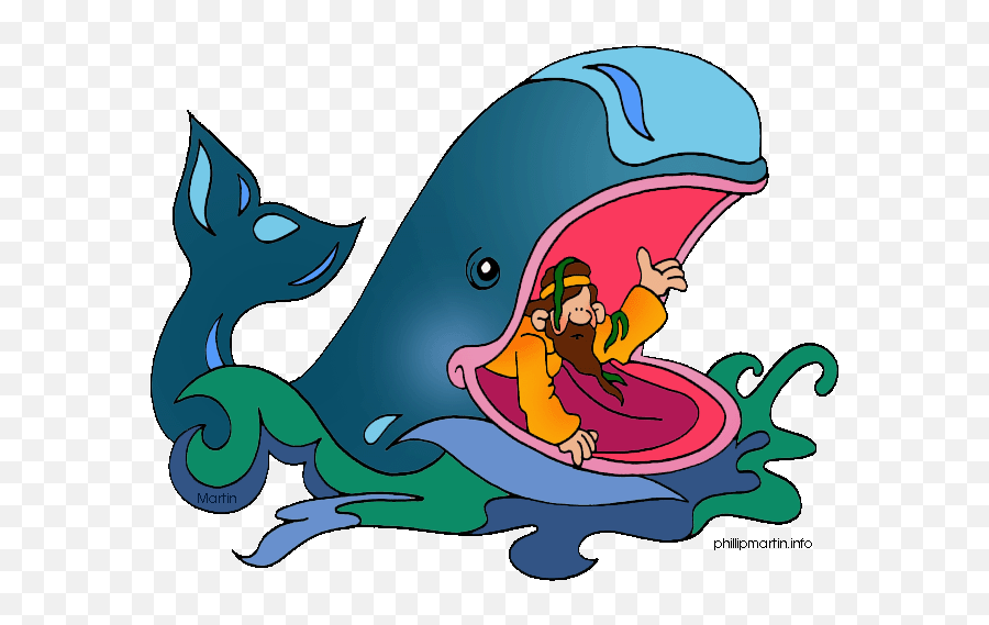 Bible Herald And Blue Whale Clipart - Jonah And The Whale Clipart Emoji,Whale Clipart