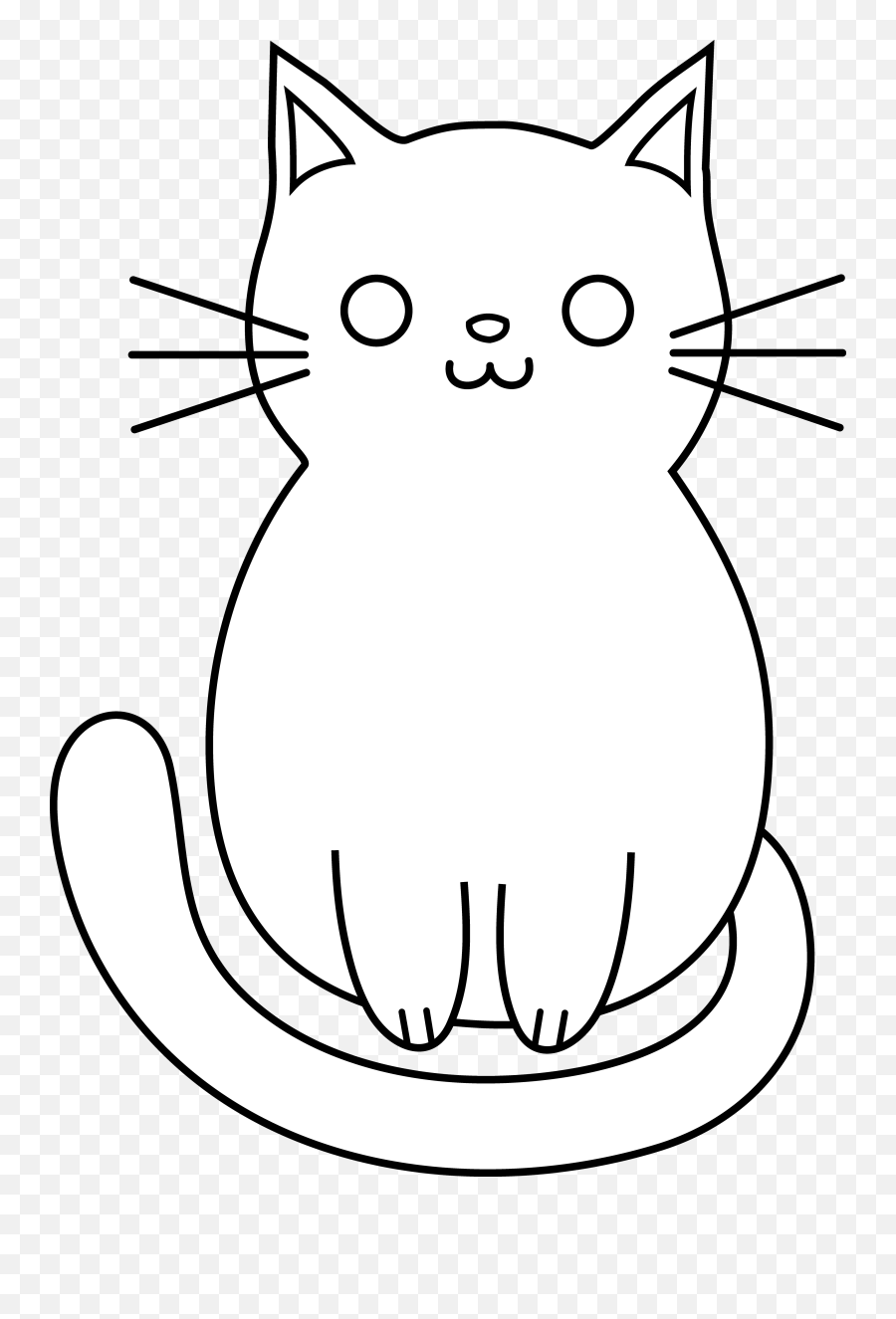 Cute Cat Clipart Free Images 2 - Simple Cat Clipart Black And White Emoji,Cat Clipart