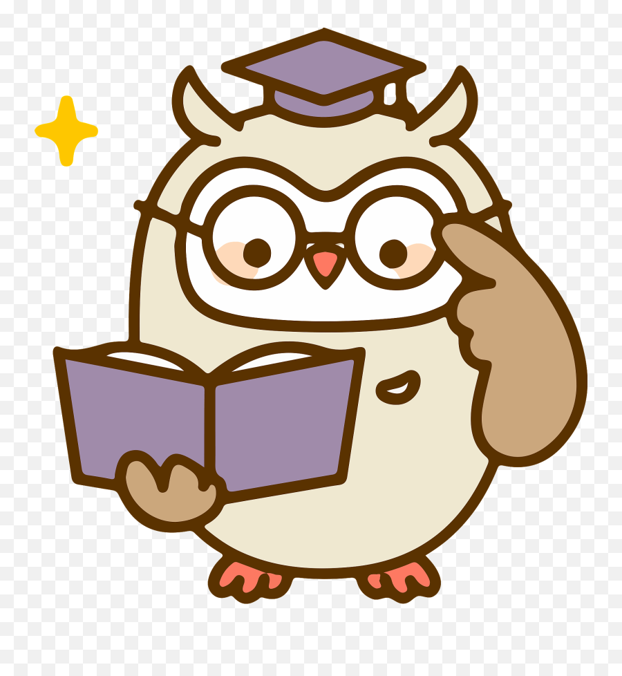 Owl Is Reading Book Clipart Free Download Transparent Png - Teaching Clipart Emoji,Bookworm Clipart