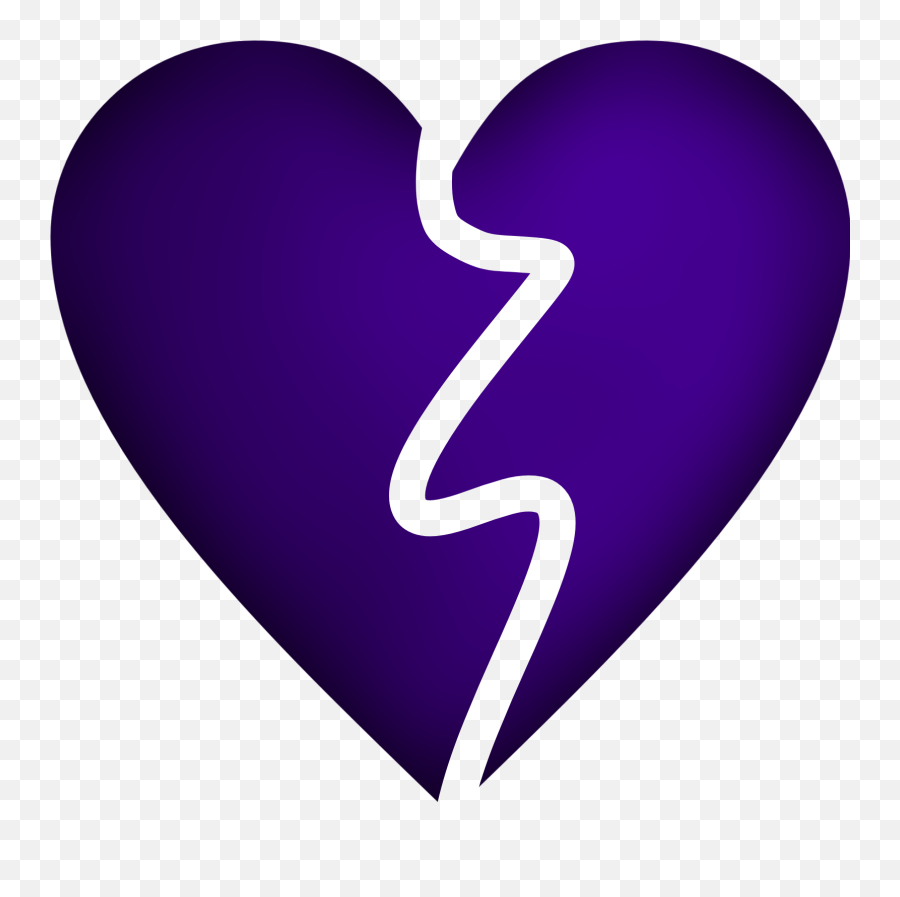 Heart Broken Purple Heart Sticker By Roaming Gnome - Girly Emoji,Purple Heart Png