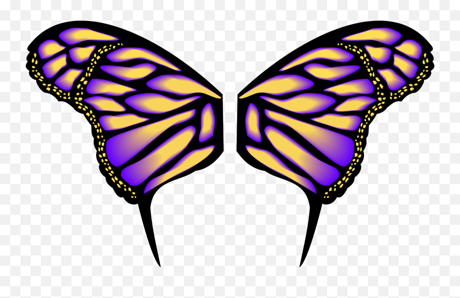 Butterfly Wings Clipart - Butterfly Wing Clip Art Free Emoji,Wings Clipart