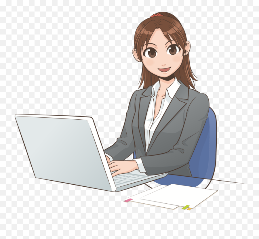Human Behavior Business Sitting Png - Cartoon Computer Science Guide Emoji,Secretary Clipart