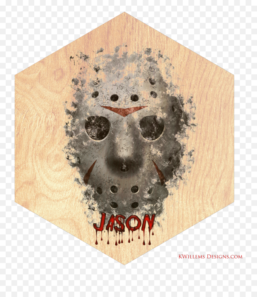 Jason Voorhees Premium Ink Smudge Wood Art Print - Visual Scary Emoji,Jason Voorhees Transparent