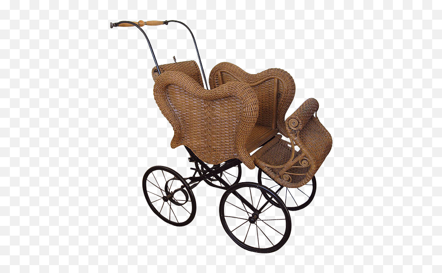 Antique Victorian Wicker Baby Buggy Carriage Reasonable Emoji,Baby Carriage Clipart