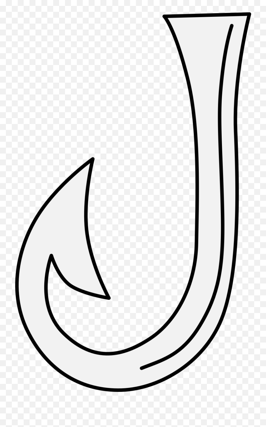 Fishhook - Traceable Heraldic Art Emoji,Fish Hook Png