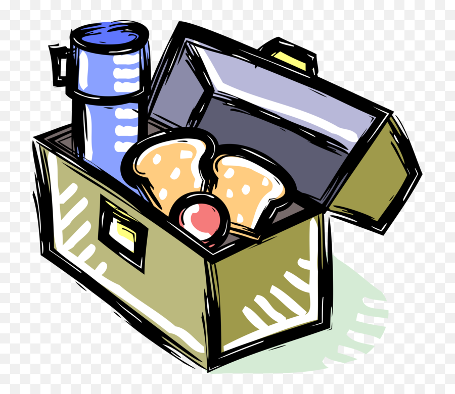 Lunch Box Royalty Free Vector Clip Art - Lunch Box Vector Png Emoji,Lunch Box Clipart