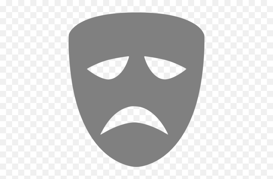 Gray Tragedy Mask Icon - Free Gray Mask Icons Tragedy Mask Png Emoji,Mask Transparent