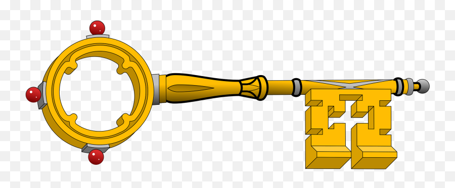 Gold Key Clipart - Horizontal Emoji,Key Clipart