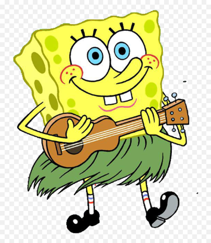 Check Out This Transparent Spongebob Playing The Guitarpng - Bob Esponja Con Ukelele Emoji,Guitar Png
