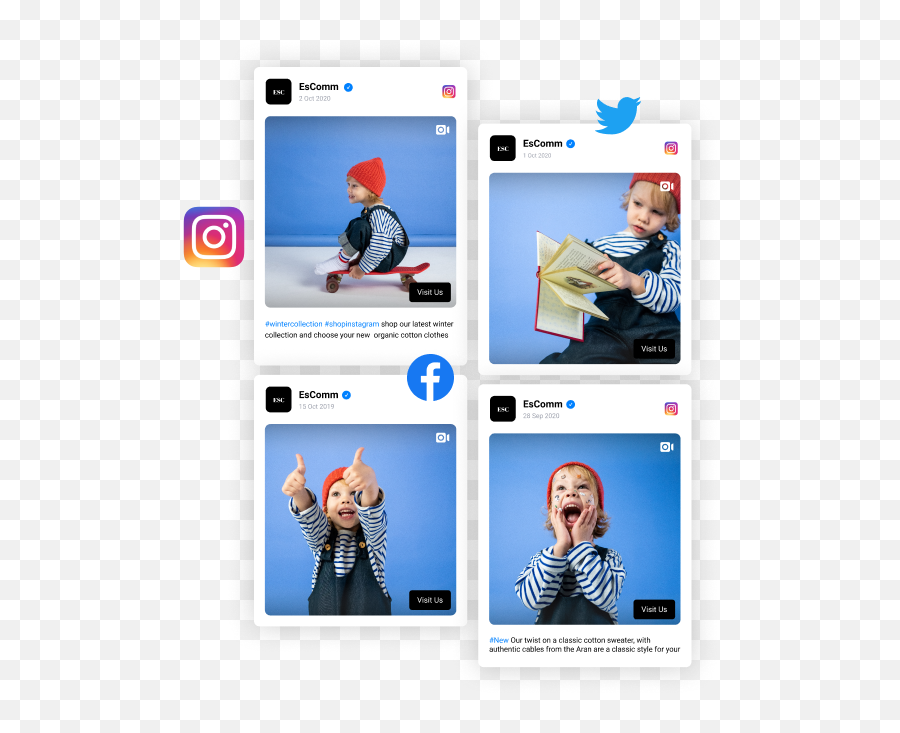 Social Media Aggregator For Any Website - Embedsocial Emoji,Facebook Instagram Png
