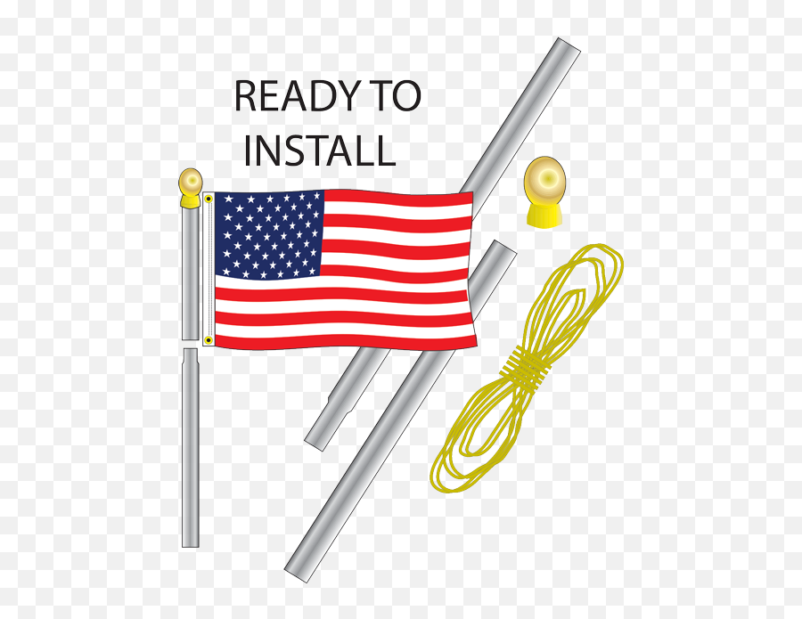 Large American Flag Emoji,American Flag On Pole Png