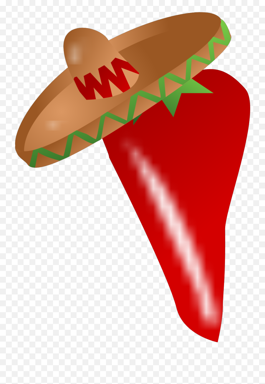 Red Chili Pepper Wearing A Sombrero Svg Clipart Emoji,Sombrero Clipart Black And White