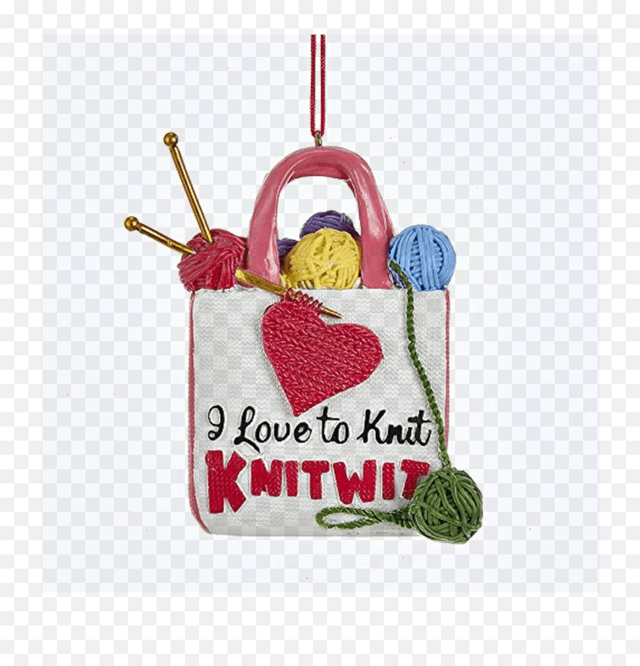 Kurt Adler I Love To Knit Knitting Bag Ornament - Crochet Happy Emoji,Crochet Clipart