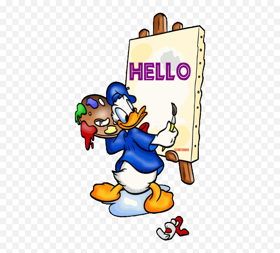 March Animated Clip Art - Donald Duck Say Hello Emoji,March Clipart
