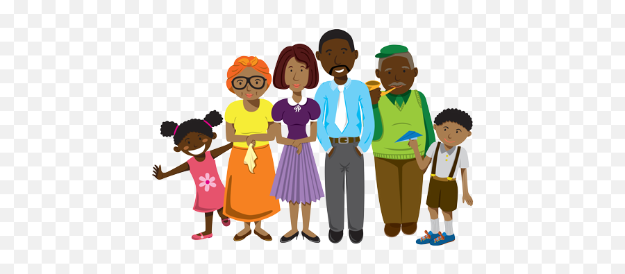 Heritage Box Family Cartoon African American Family - African Family Vectors Png Emoji,Black History Clipart