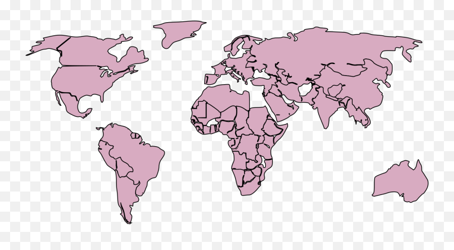 Black White Outline World Map No Background Clip Art At - Metric System Does The Philippines Use Emoji,World Map Cliparts