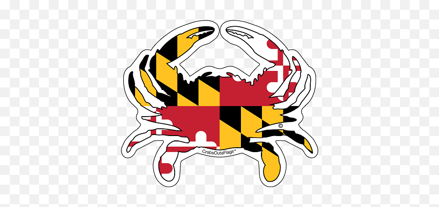 Flag Decal Maryland Flag Crab - Crab Maryland State Flag Emoji,Maryland Flag Png