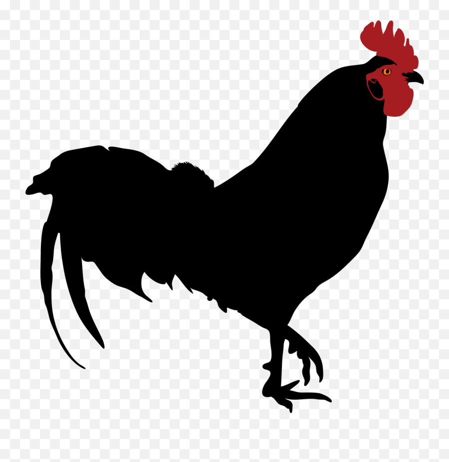 Free Rooster And Hen Silhouette - Rooster Silhouette Emoji,Rooster Clipart