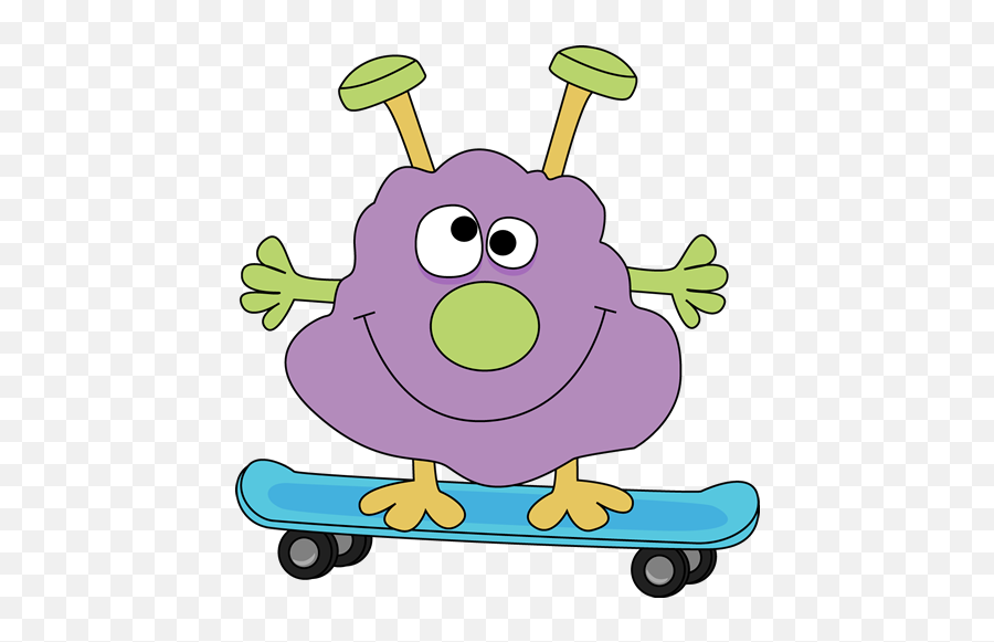 Monster - Monster On A Skateboard Emoji,Skateboard Clipart
