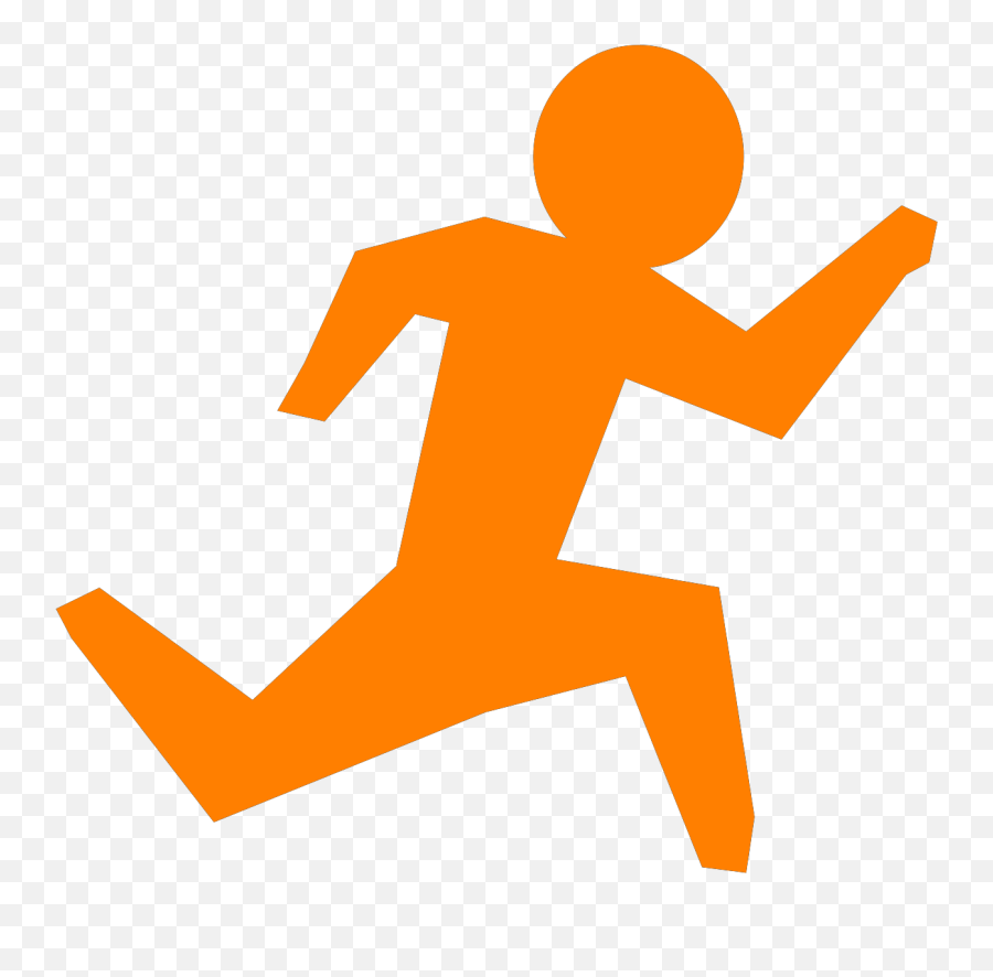 Person Running Running Man Orange Clip - Stickman Run Png Emoji,Running Clipart