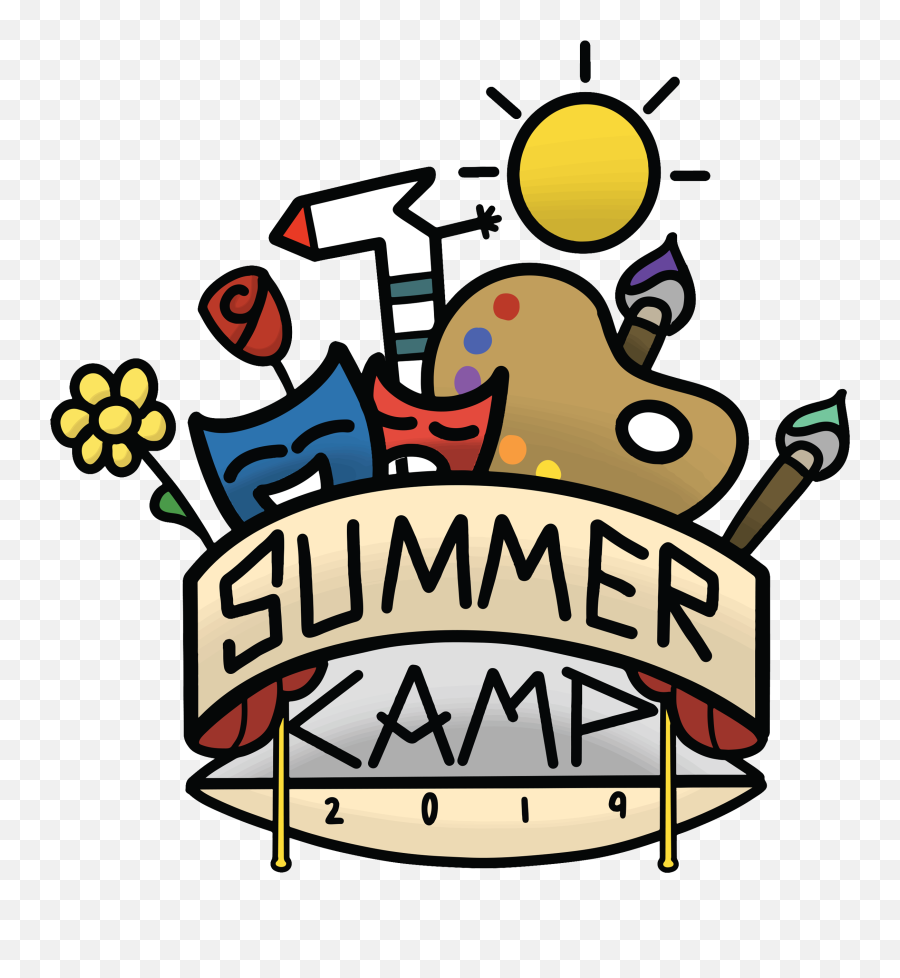 Silk Scarf Painting - Drawing Related To Summer Camp Emoji,Summer Camp Clipart