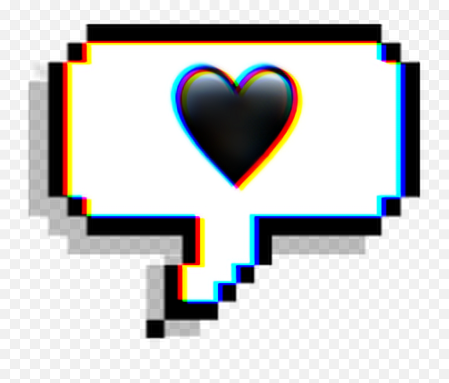 Kawaii Heart Black Error Aesthetic Sticker By - K Pop Icon Png Emoji,Kawaii Heart Png