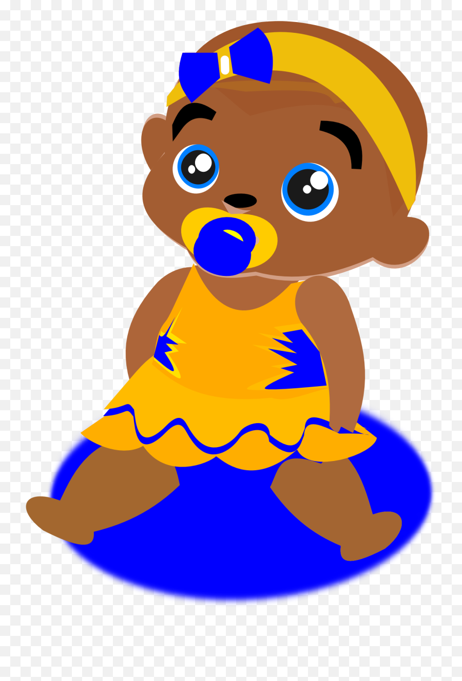 Baby With The Soother And Colorful Dress Clipart - Clip Art African Baby Boy Emoji,Dress Clipart