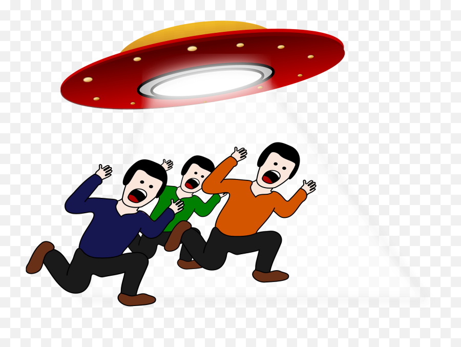 People Running From Ufo Danger Clipart Free Download Emoji,Flying Saucer Clipart