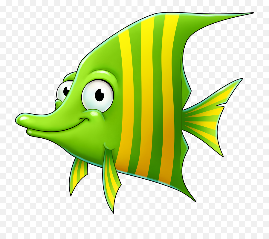 Green Cartoon Fish Clip Art - Free Fish Cartoon Background Emoji,Fish Clipart Transparent Background