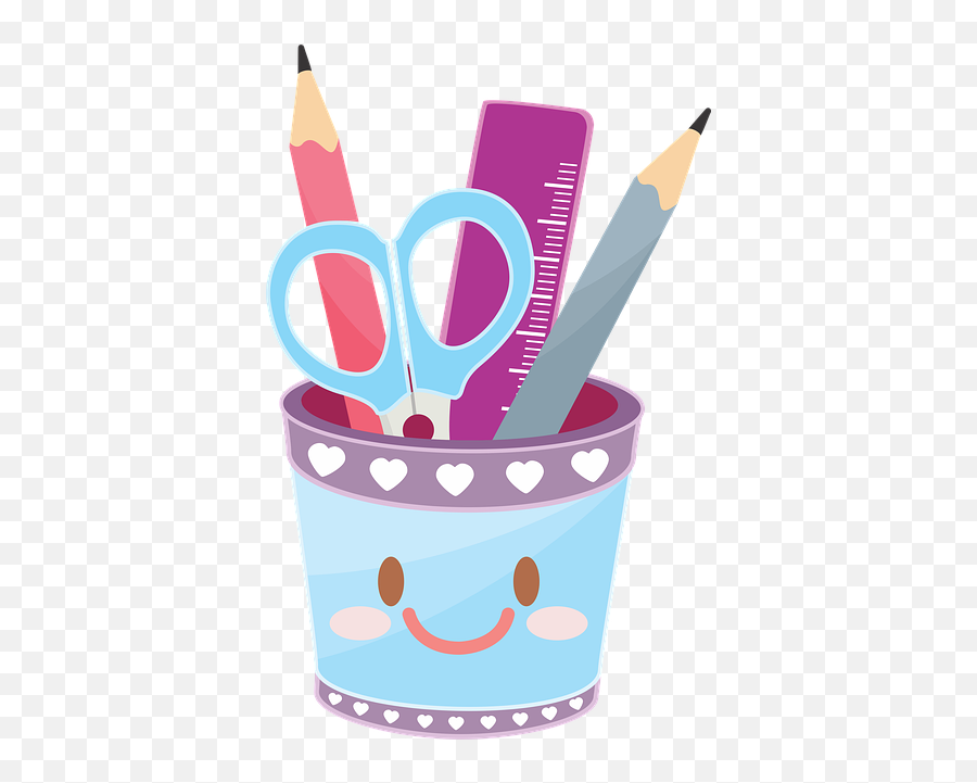 Free Photo Ruler Pencil Cup Scissors - Max Pixel Emoji,Kids Scissors Clipart