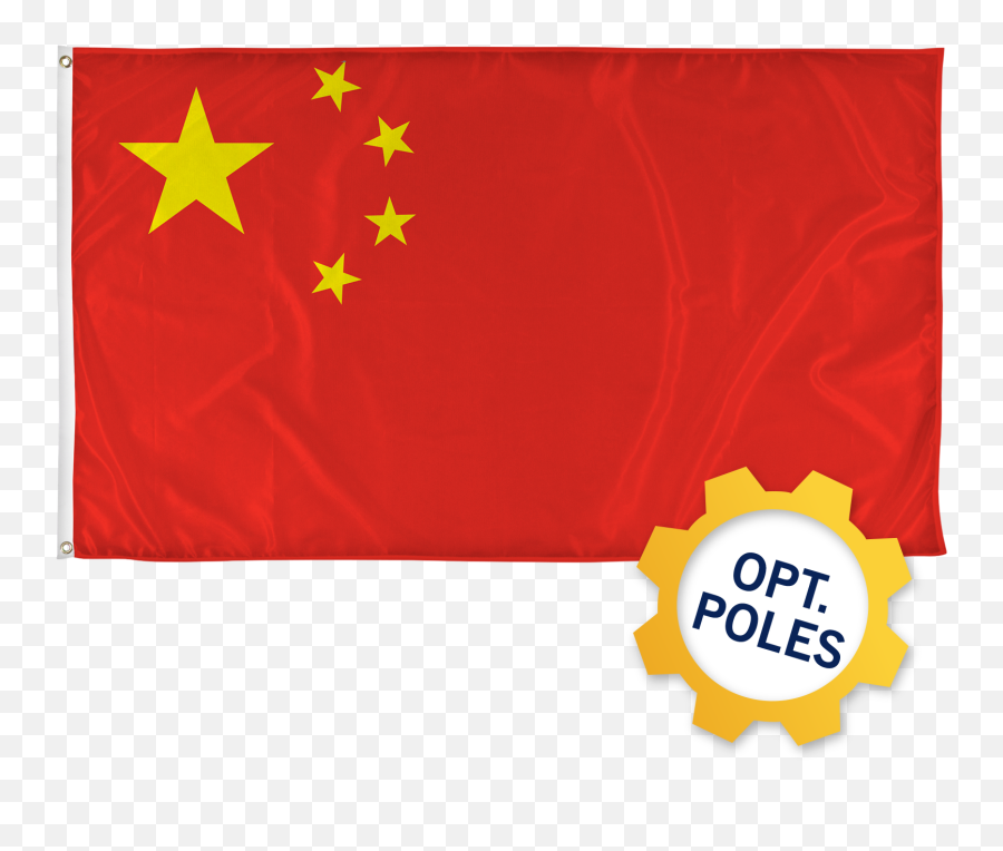 Download Hd China Flag W Optional Flagpole - Flag Emoji,China Flag Png