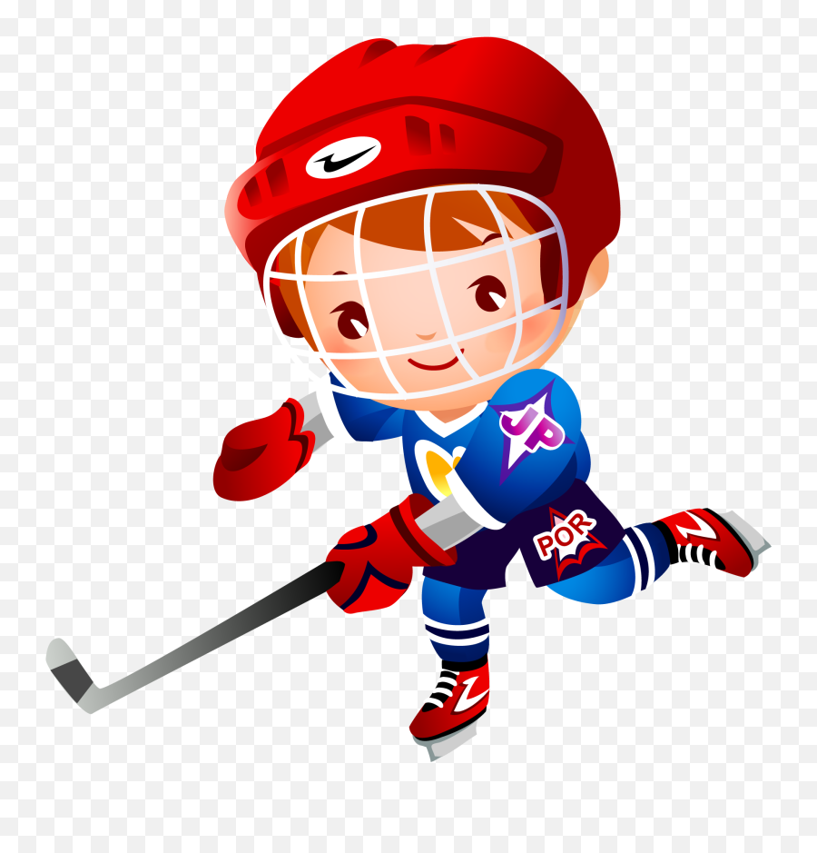 Ice Hockey Stick Cartoon Clip Art - Ice Hockey Cartoon Png Dibujo Animado De Un Hockey Sobre Hielo Emoji,Hockey Stick Clipart