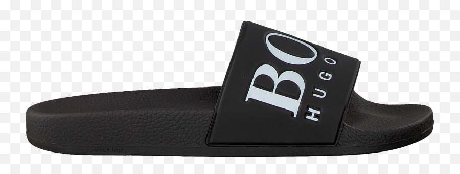 Black Hugo Boss Flip Flops Solar Slid - Open Toe Emoji,Hugo Boss Logo