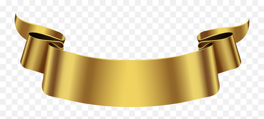 Golden Banner Transparent Png Clip Art - Gold Ribbon Png Emoji,Banner Transparent
