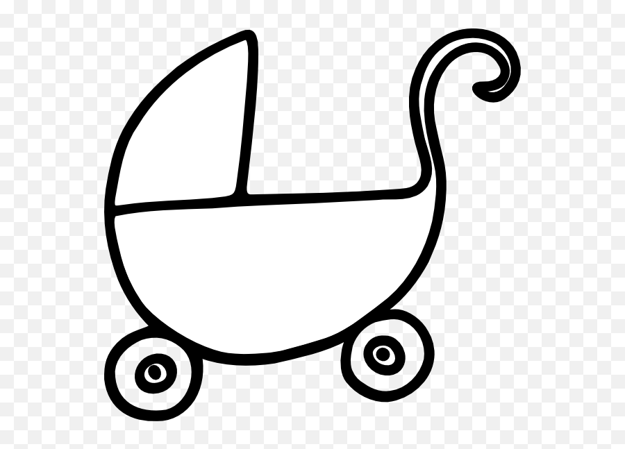 Baby Carriage Stroller Outline Clip Art - Vector Clip Emoji,Stroller Clipart
