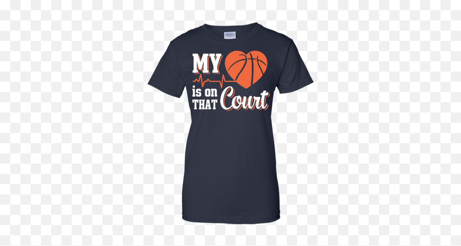 My Heart Is On That Court Basketball T Shirt - Teecenturycom Emoji,Heart Basketball Png