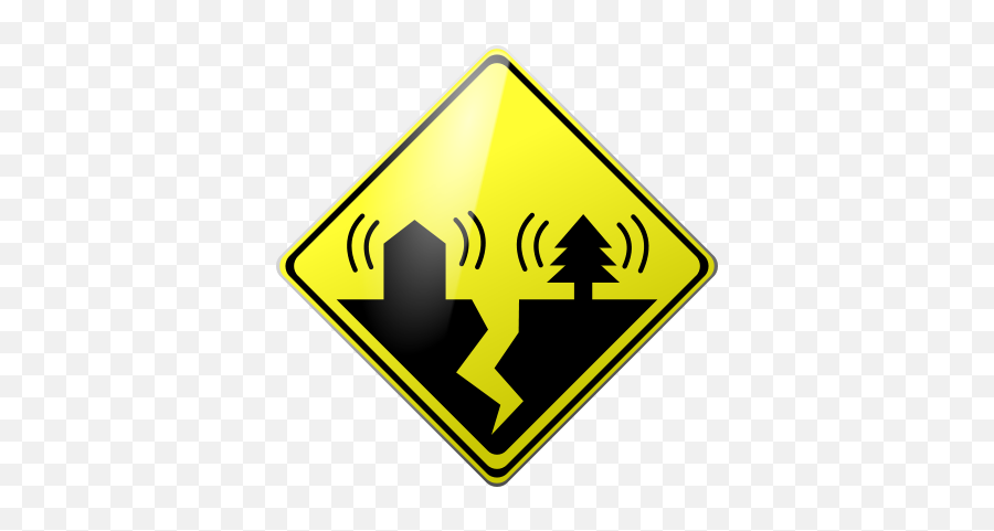 Earthquake Clipart Caution Earthquake - Earthquake Warning Sign Png Emoji,Earthquake Clipart