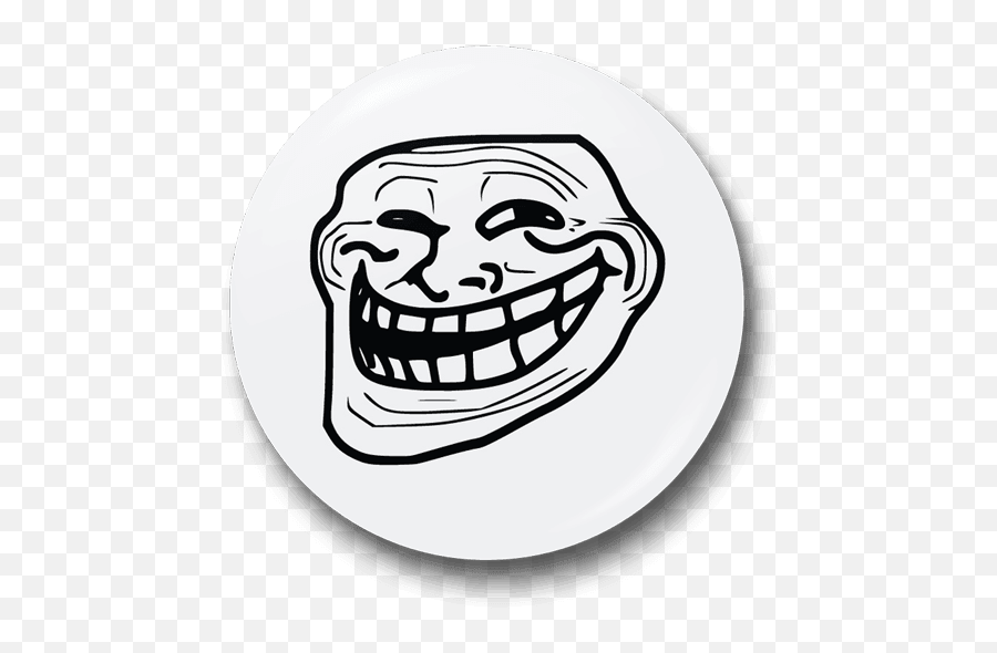 Meme Troll Face Badge - Troll Face Emoji,Troll Face Transparent