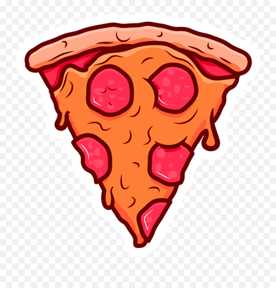 Pizza Sticker - Cartoon Transparent Pizza Png Emoji,Pizza Slice Png