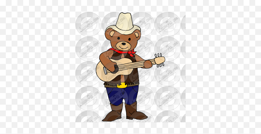 Country Bear Picture For Classroom Therapy Use - Great Happy Emoji,Ukulele Clipart