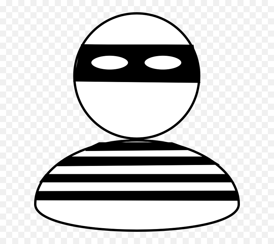 Burglar Black White Clip Art At Clker - Clip Art Robber Clipart Black And White Emoji,Thief Clipart