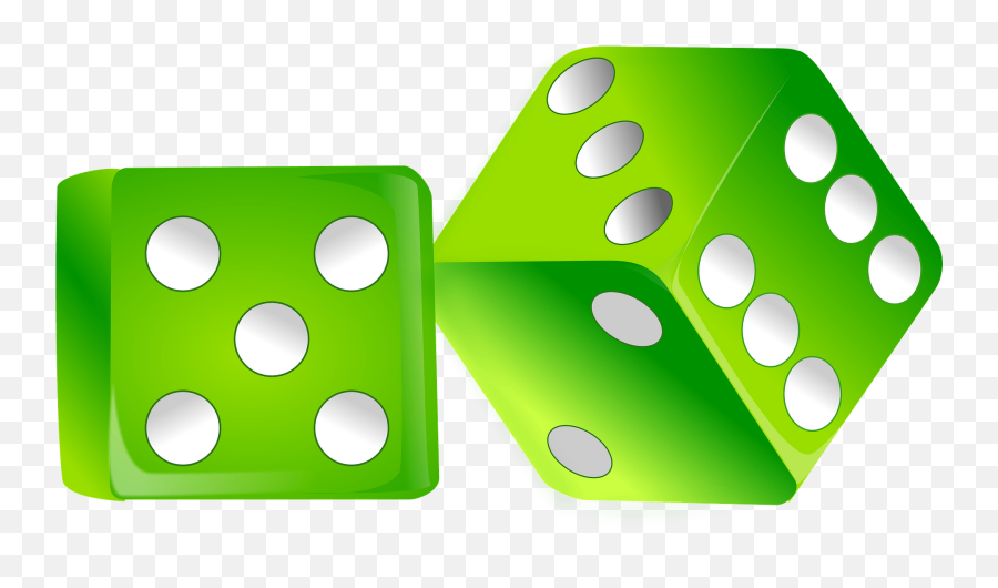 Green Dice With White Spots Clipart Free Download - Dice Clip Art Emoji,Dice Clipart