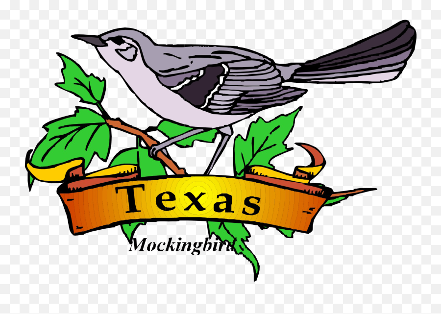 Texas State Symbols Clip Art - Texas Mockingbird Drawing Emoji,Texas Clipart