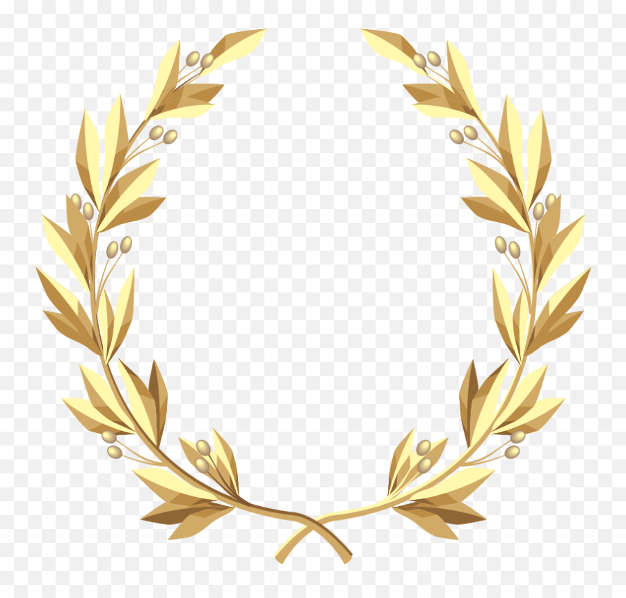 Laurel Wreath Gold Clip Art - Gold Floral Wreath Png Gold Laurel Wreath Transparent Emoji,Laurel Clipart