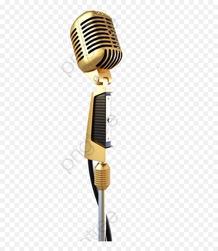 Hd Png Microphone Microphone Clipart Glitter - Gold Studio Mic Png Emoji,Microphone Clipart Png
