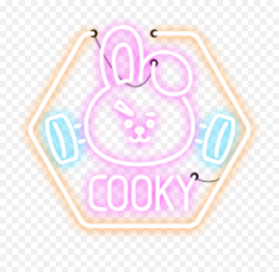 Cooky Jungkook Bt21 Neon Logo Sticker - Bts Png Logo Neon Jungkook Emoji,Bt21 Logo