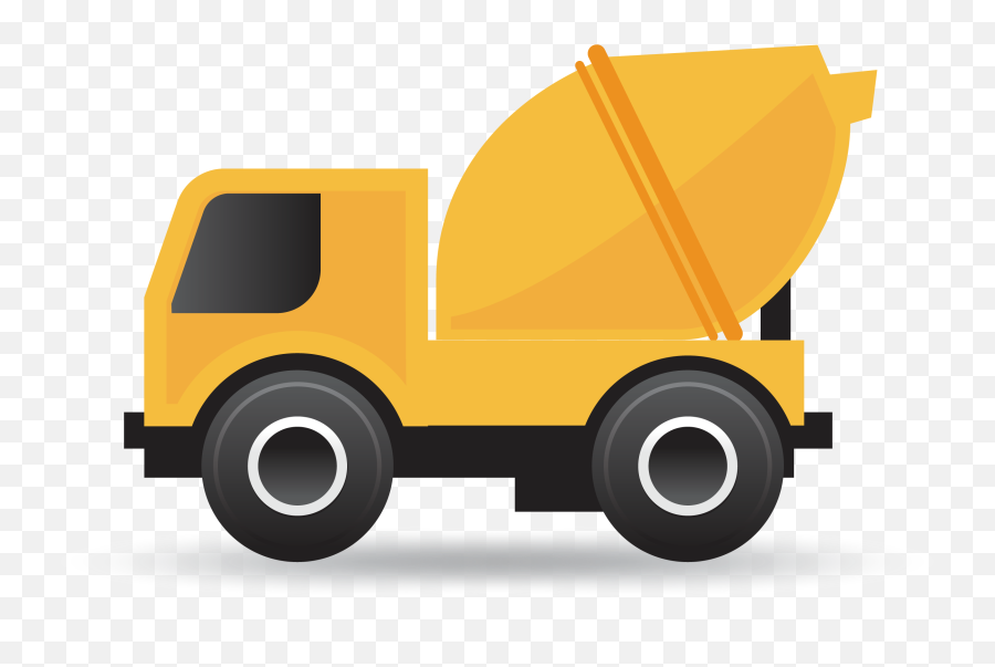 Cartoon Cement Concrete Mixer - Cement Truck Clipart Png Emoji,Mixer Clipart
